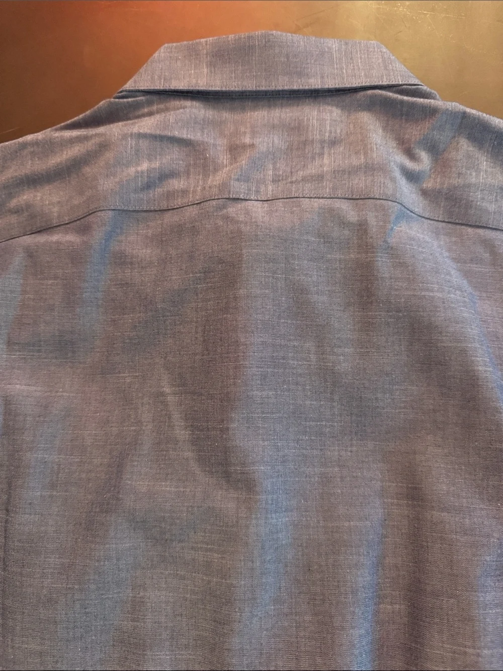 Banana Republic Men's Heathered Medium Blue Dress Shirt